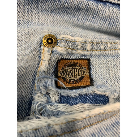 60s Faded Wrangler Jeans Patched Distressed Short Length High Waist Well Worn B1 - Picture 10 of 10